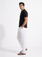 Men's Black Cotton Elastane Slim Fit Tshirt