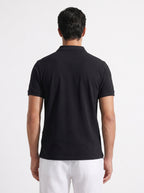 Men's Black Cotton Elastane Slim Fit Tshirt