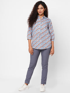 Women’s Cotton Slim Fit Pant Blue