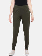 Womens Viscose Elastane Olive Loose Fit Kpants Cottonworld Womens Pants