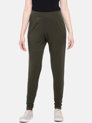 Womens Viscose Elastane Olive Loose Fit Kpants Cottonworld Womens Pants