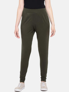 Womens Viscose Elastane Olive Loose Fit Kpants Cottonworld Womens Pants