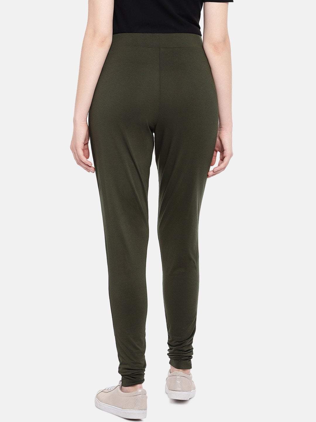 Womens Viscose Elastane Olive Loose Fit Kpants Cottonworld Womens Pants
