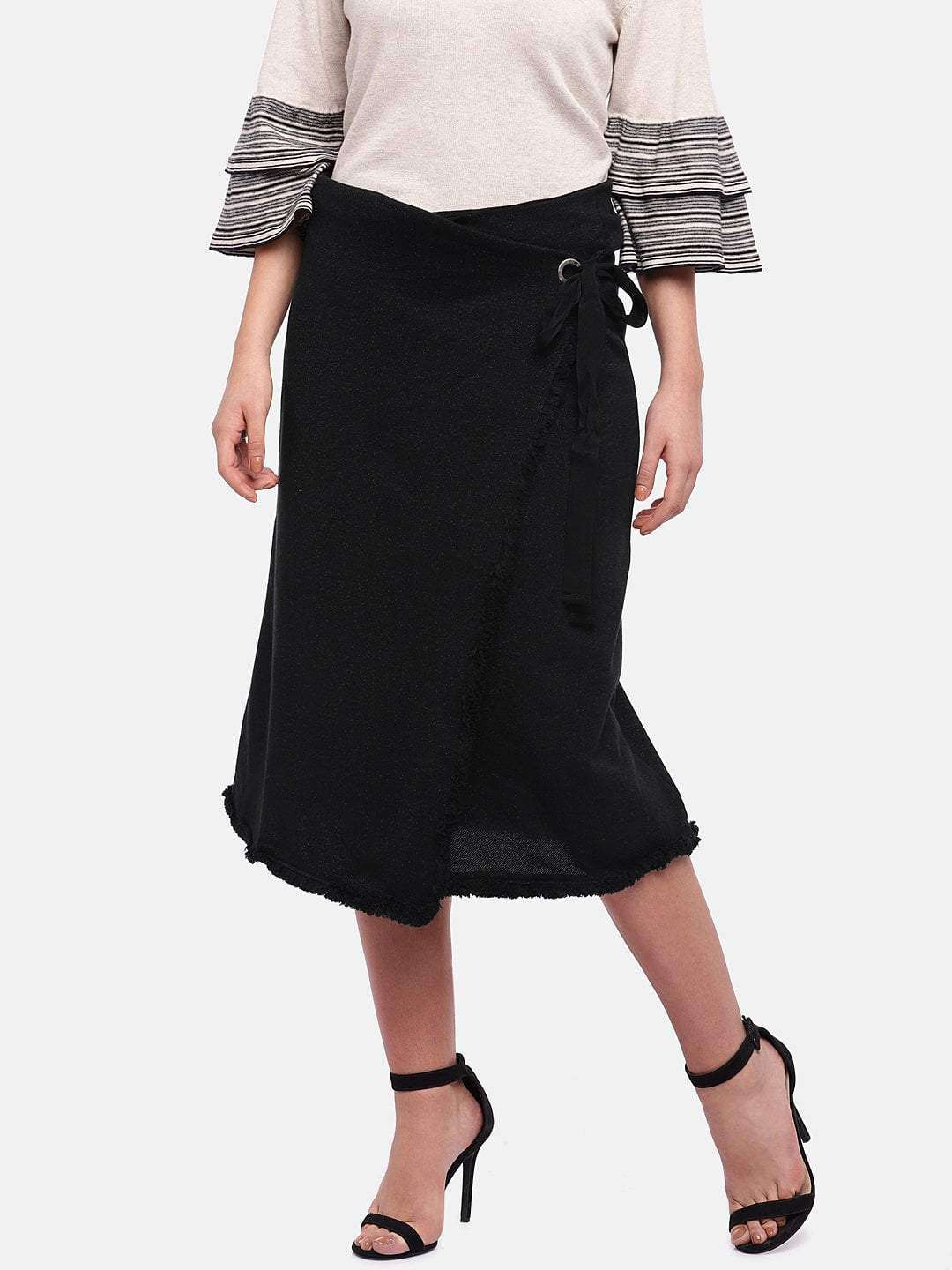 Womens 90% Cotton 10% Elastane Black Straight Fit Kskirt Cottonworld Womens Skirts